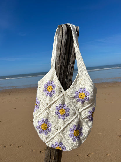 Tote bag en crochet Granny Squares – Flora Bohème